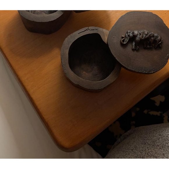 Wooden Jewelry Box Elephant Decor Jungle African Safari Rustic Table Decoration - Picture 8 of 8